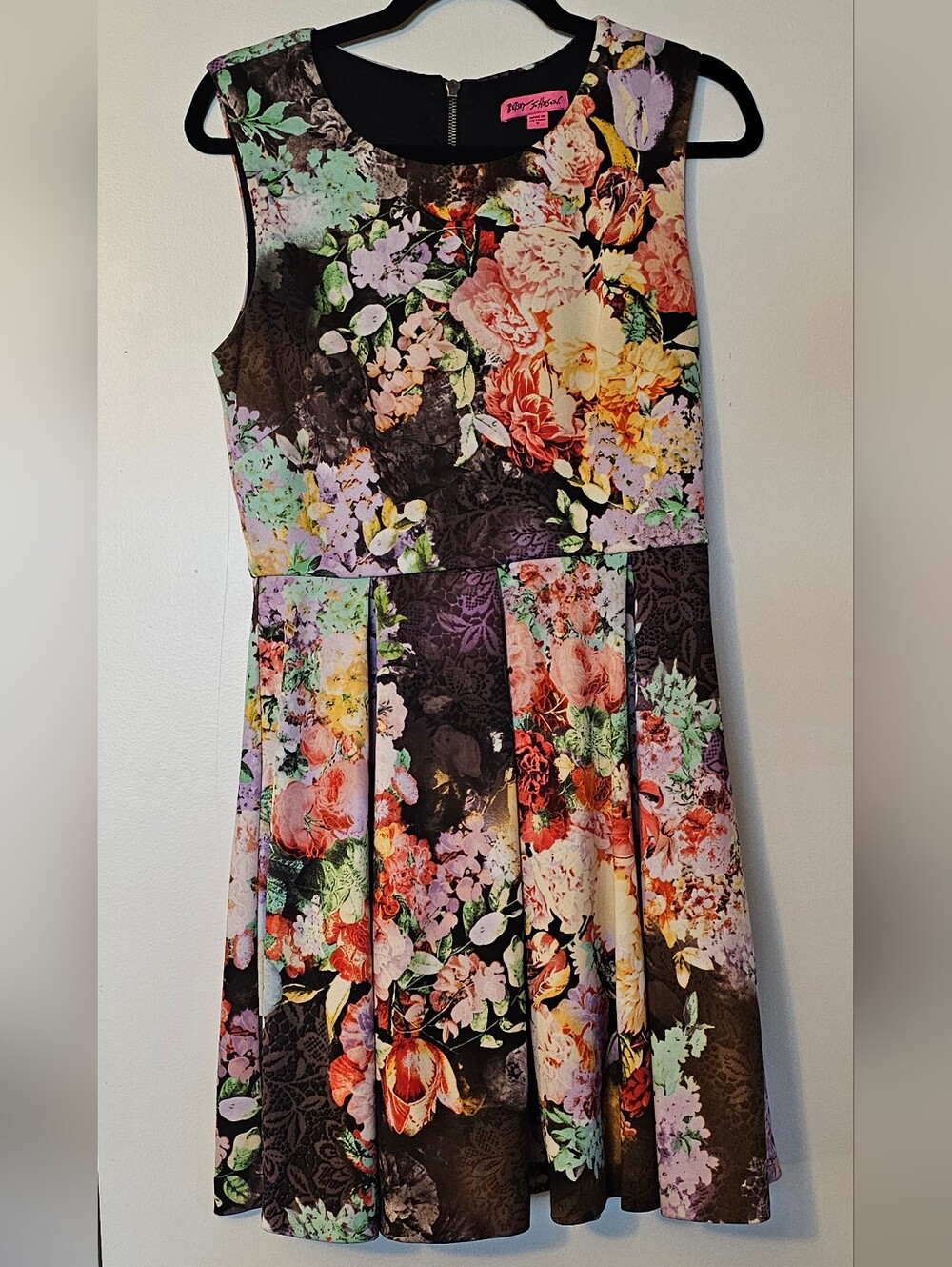 Betsey Johnson Dark Floral Fit & Flare Dress – Size 4